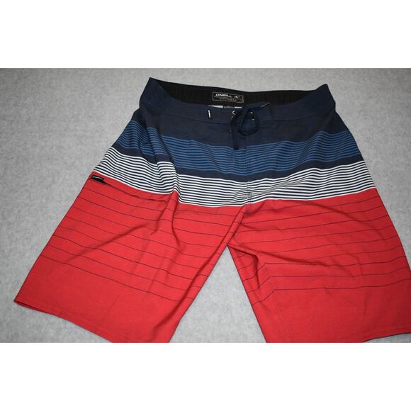 O'Neill Board Shorts Mens Size 32 Swimming Surfing Beach HyperFreak Blue Red - Picture 1 of 5